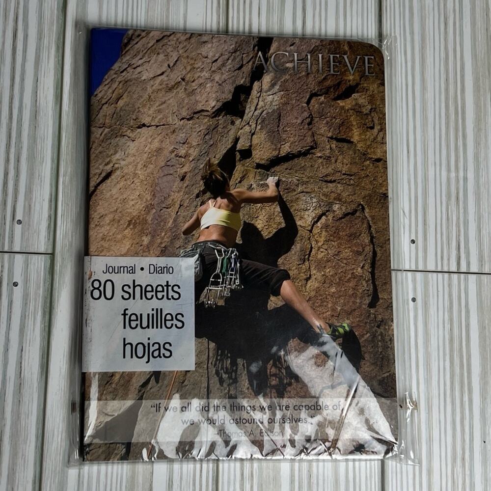 ACHIEVE Graphic Design Cover Fitness Lined Ruled 80 Pages Journal  NWT